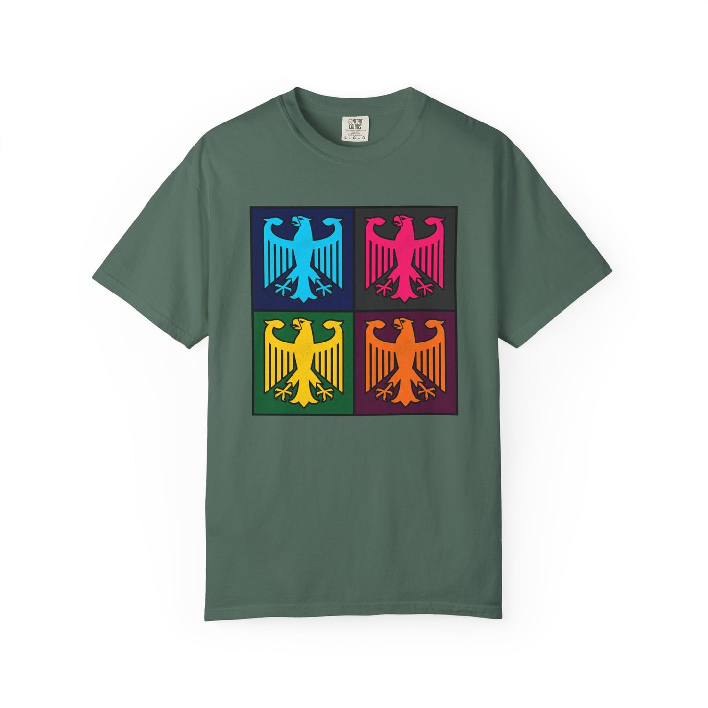 Pop Art Eagle T-Shirt — Colorful Quad Eagle Tee