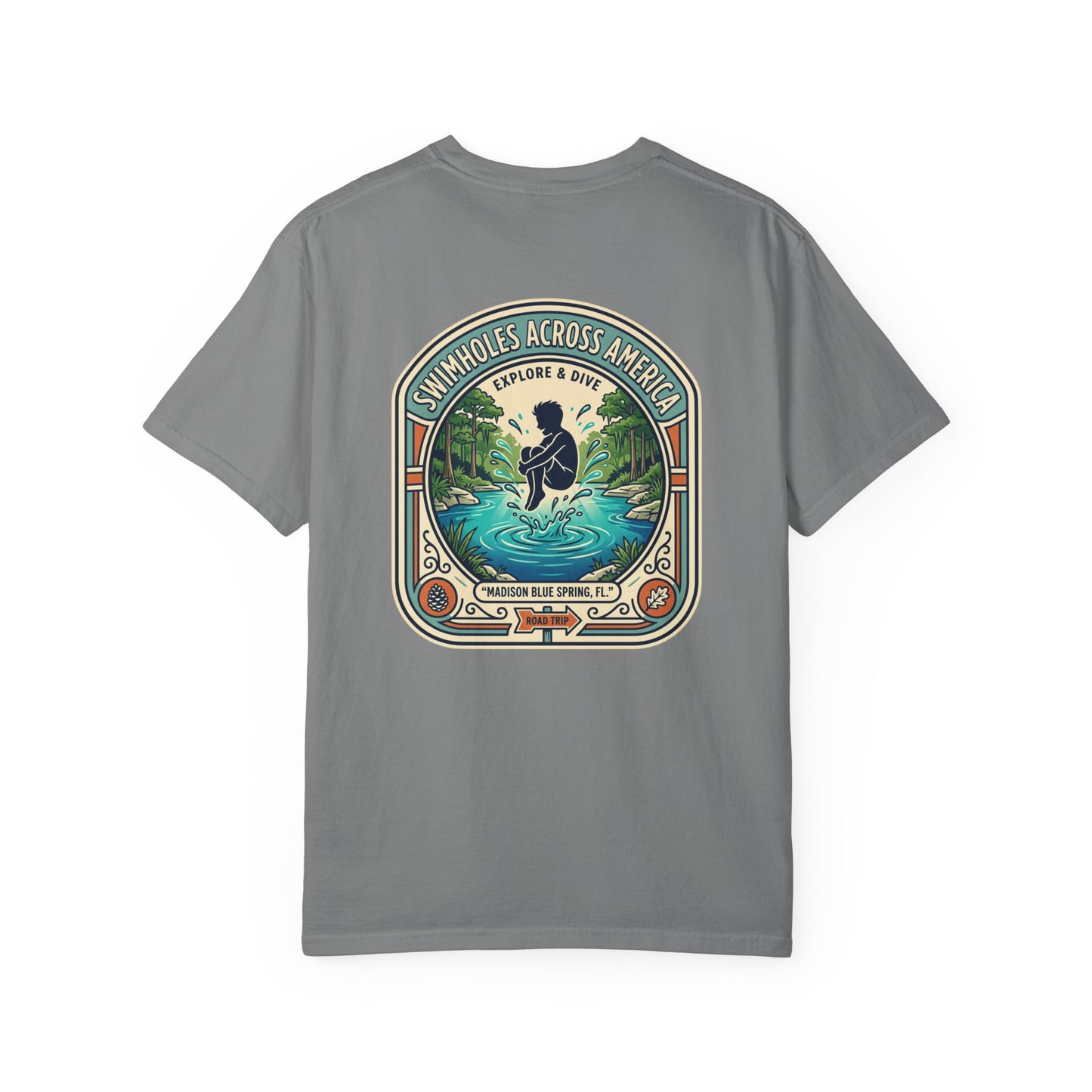 Explore & Dive T-Shirt — 'Swimmules Across America' Retro Swim Graphic Tee