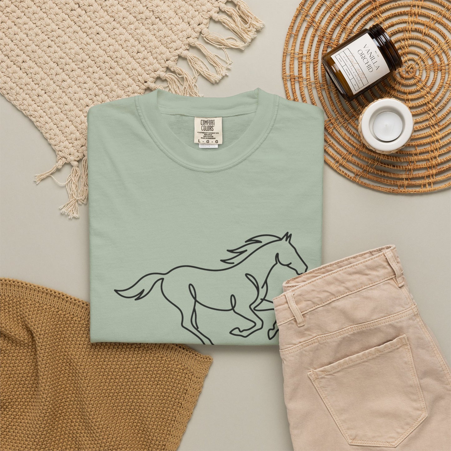 Running Horse Outline T-Shirt