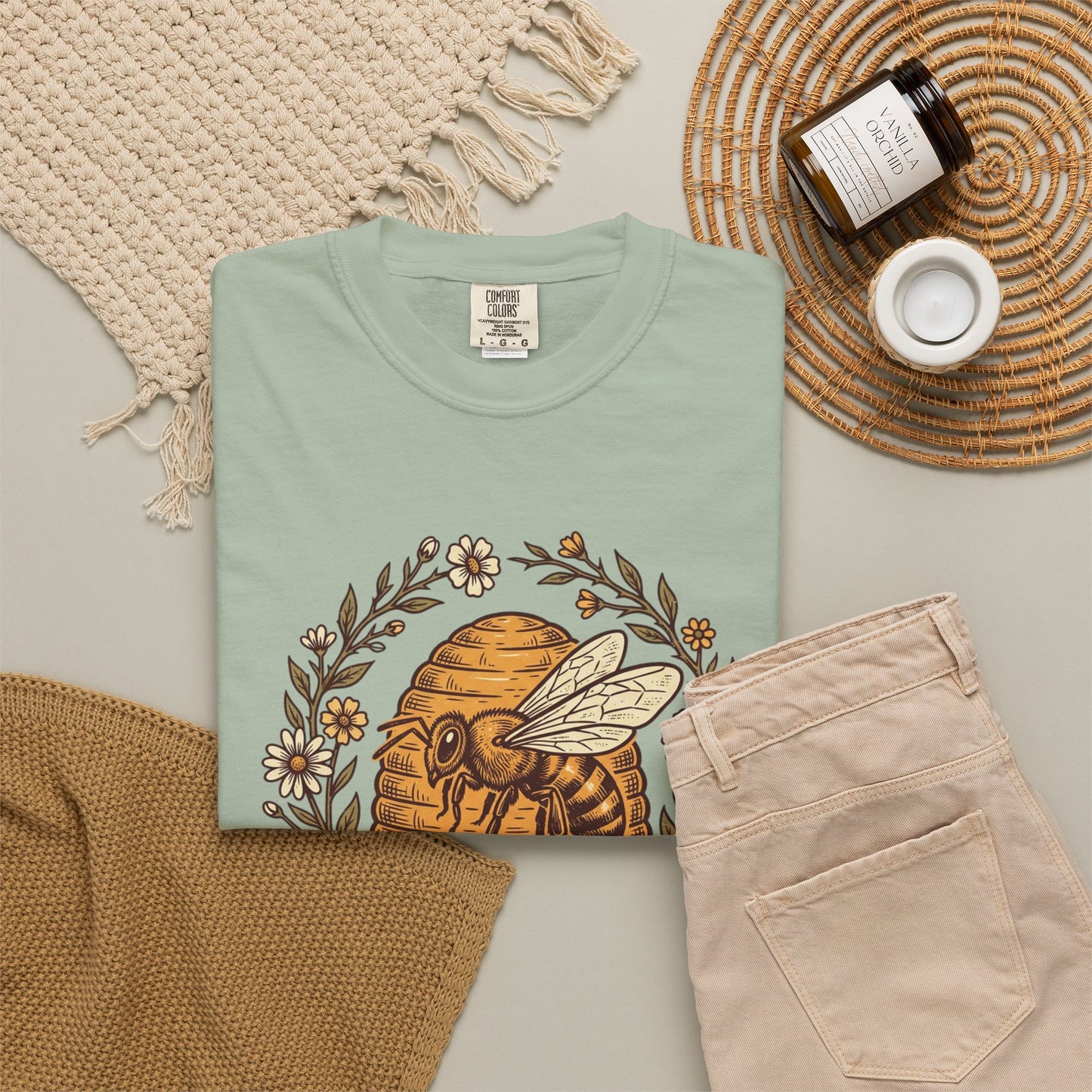 Beekeeper Graphic T-Shirt – 'Hivekeeper' Vintage Bee & Beehive Design