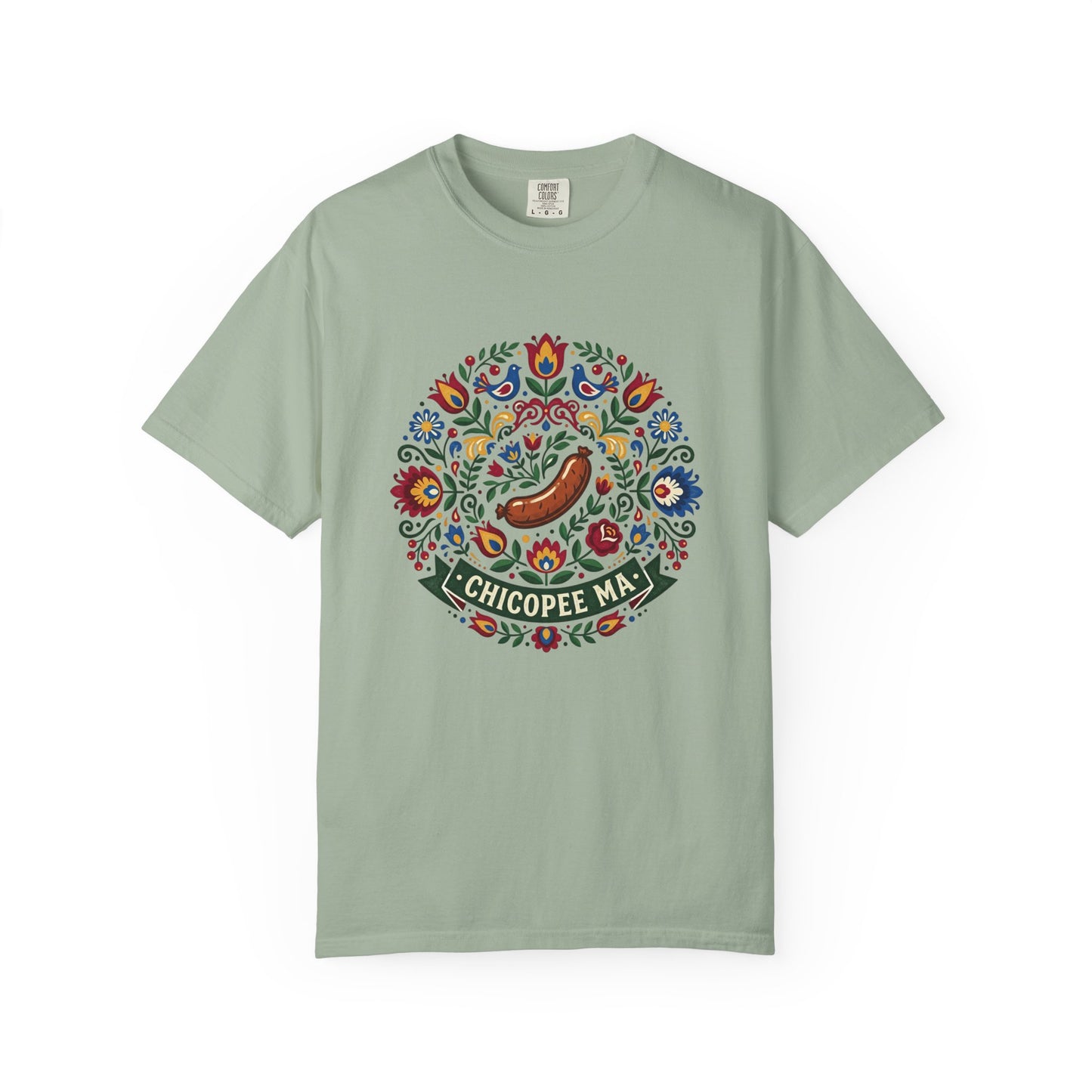 Small Town USA Chicopee MA Folk Art Polish Sausage T-Shirt