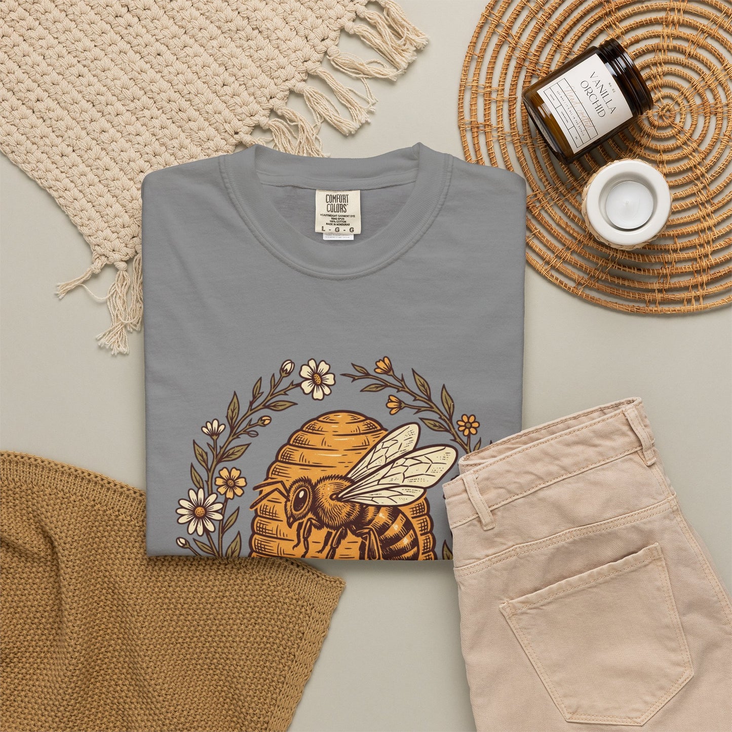 Beekeeper Graphic T-Shirt – 'Hivekeeper' Vintage Bee & Beehive Design