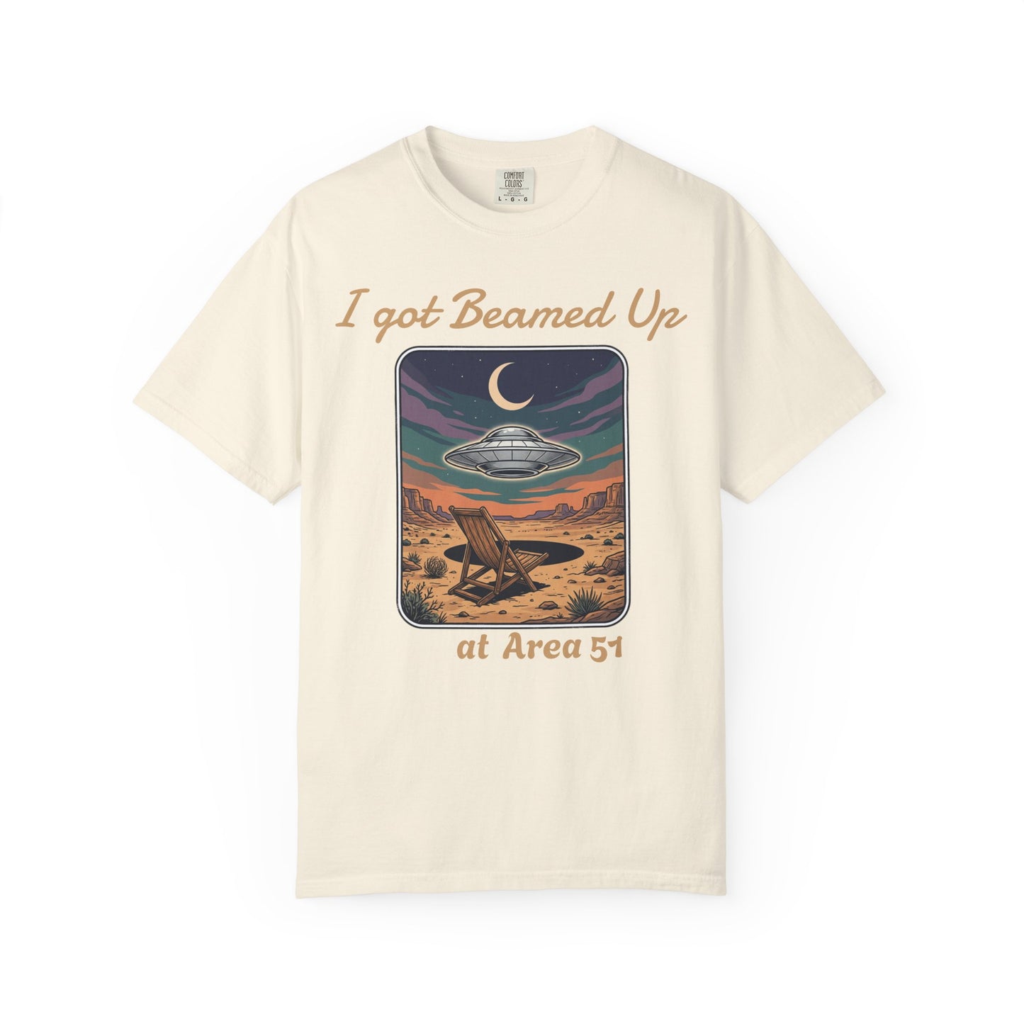 Area 51 UFO T-Shirt — "I Got Beamed Up at Area 51" Vintage Alien Graphic Tee