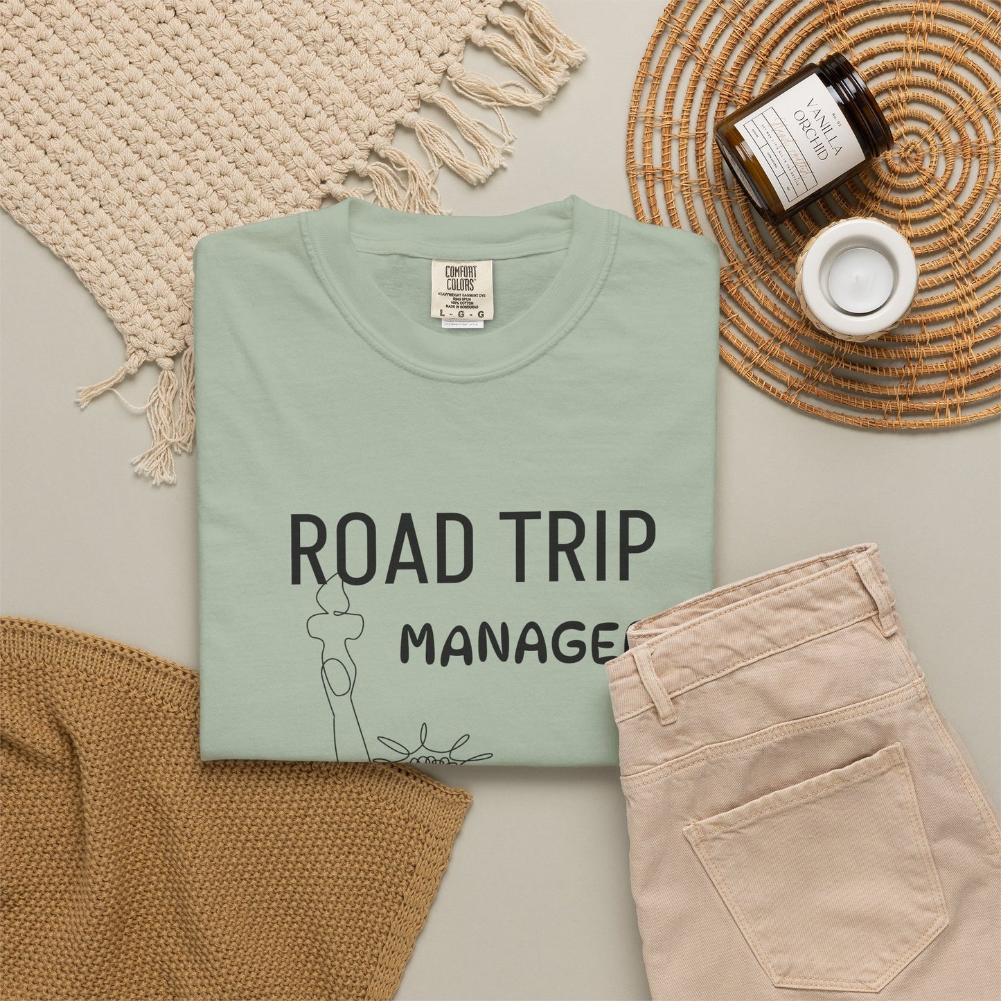 Road Trip Manager T-Shirt — Funny Travel Tee with Retro Line Art