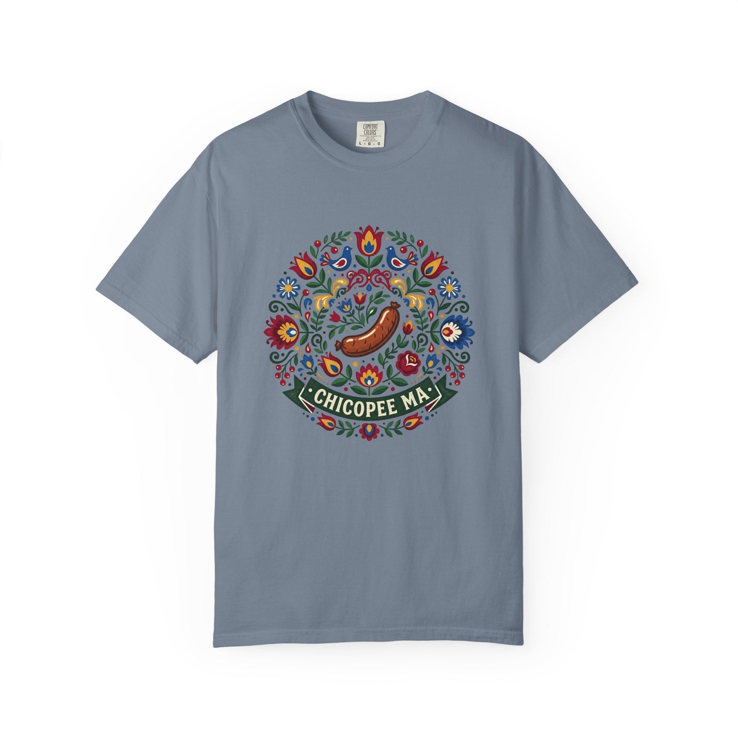 Small Town USA Chicopee MA Folk Art Polish Sausage T-Shirt
