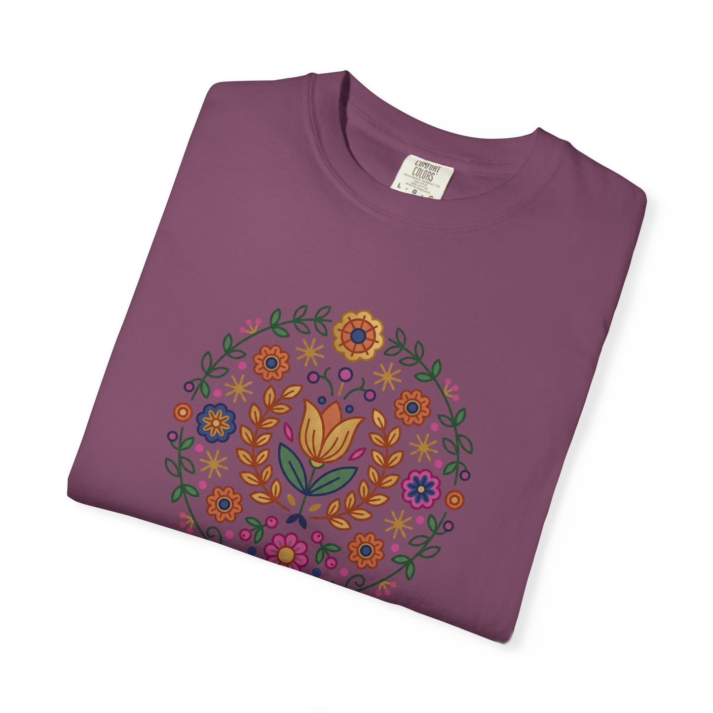 For Flower Lovers T-Shirt — Floral Wreath Nordic Folkart