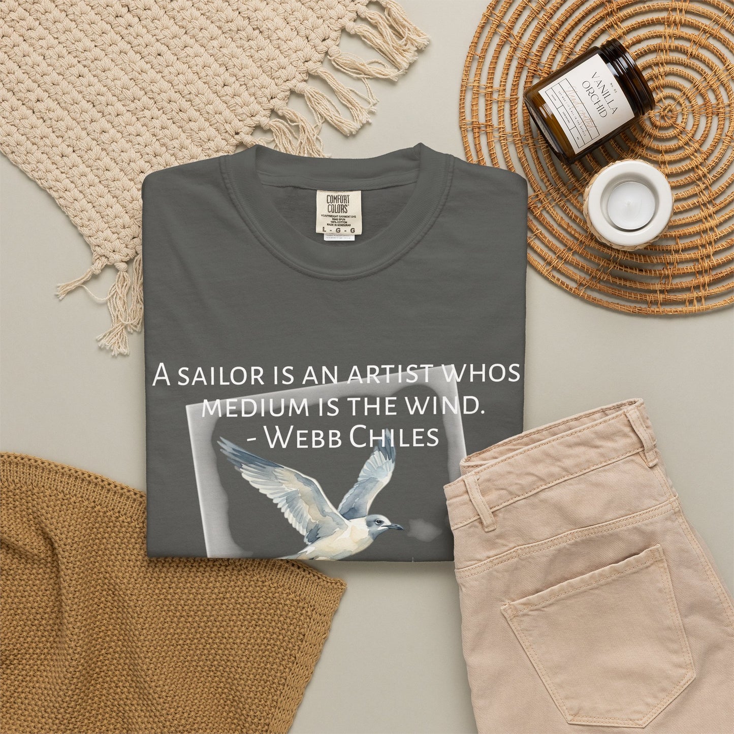Sailor Quote T-Shirt — "A Sailor Is An Artist" Seagull Graphic Tee