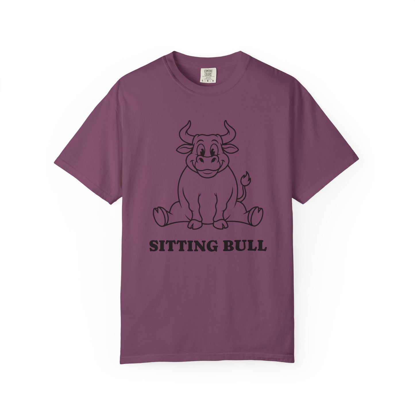 Sitting Bull Cute Cartoon Bull T‑Shirt — Playful Farm Animal Graphic Tee