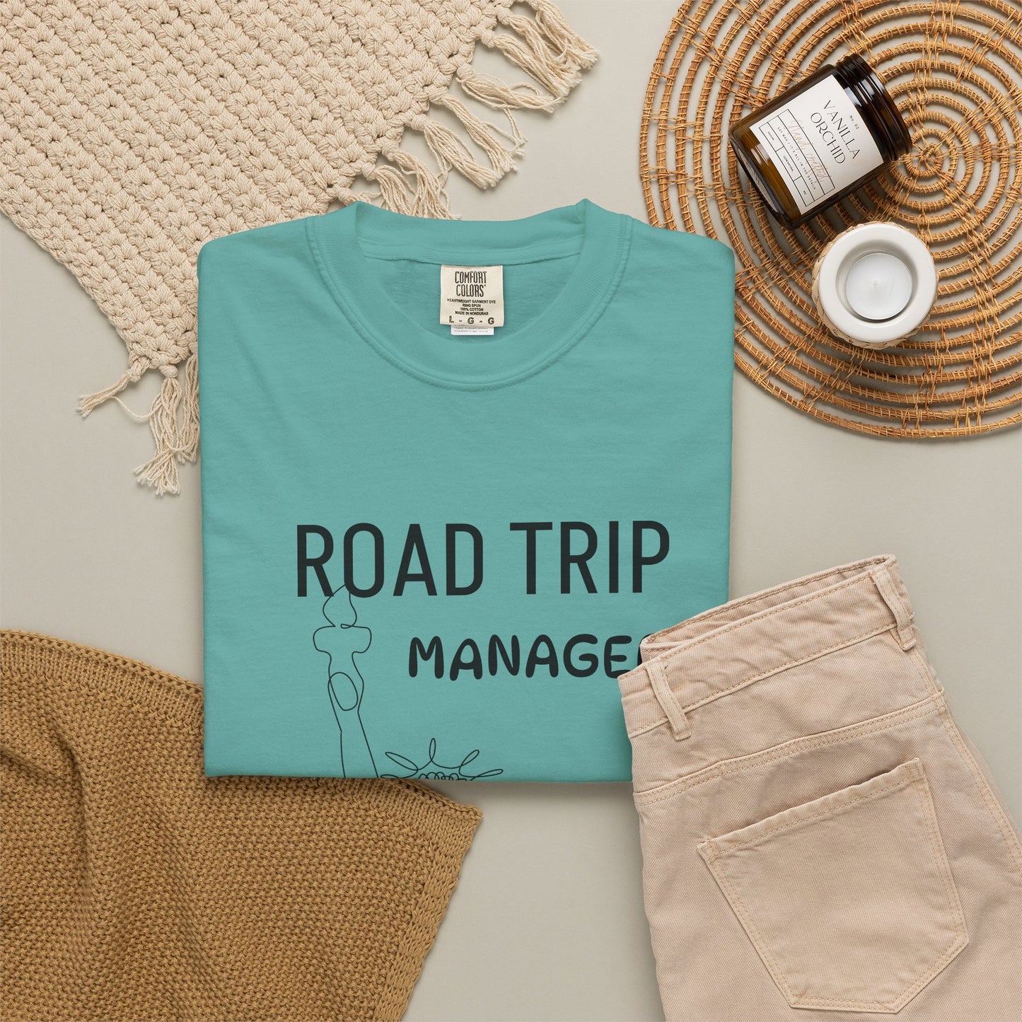Road Trip Manager T-Shirt — Funny Travel Tee with Retro Line Art