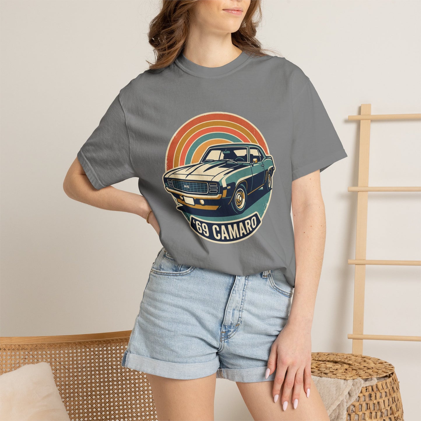 '69 Camaro Retro Muscle Car T-Shirt — Vintage Sunset Classic Car Tee