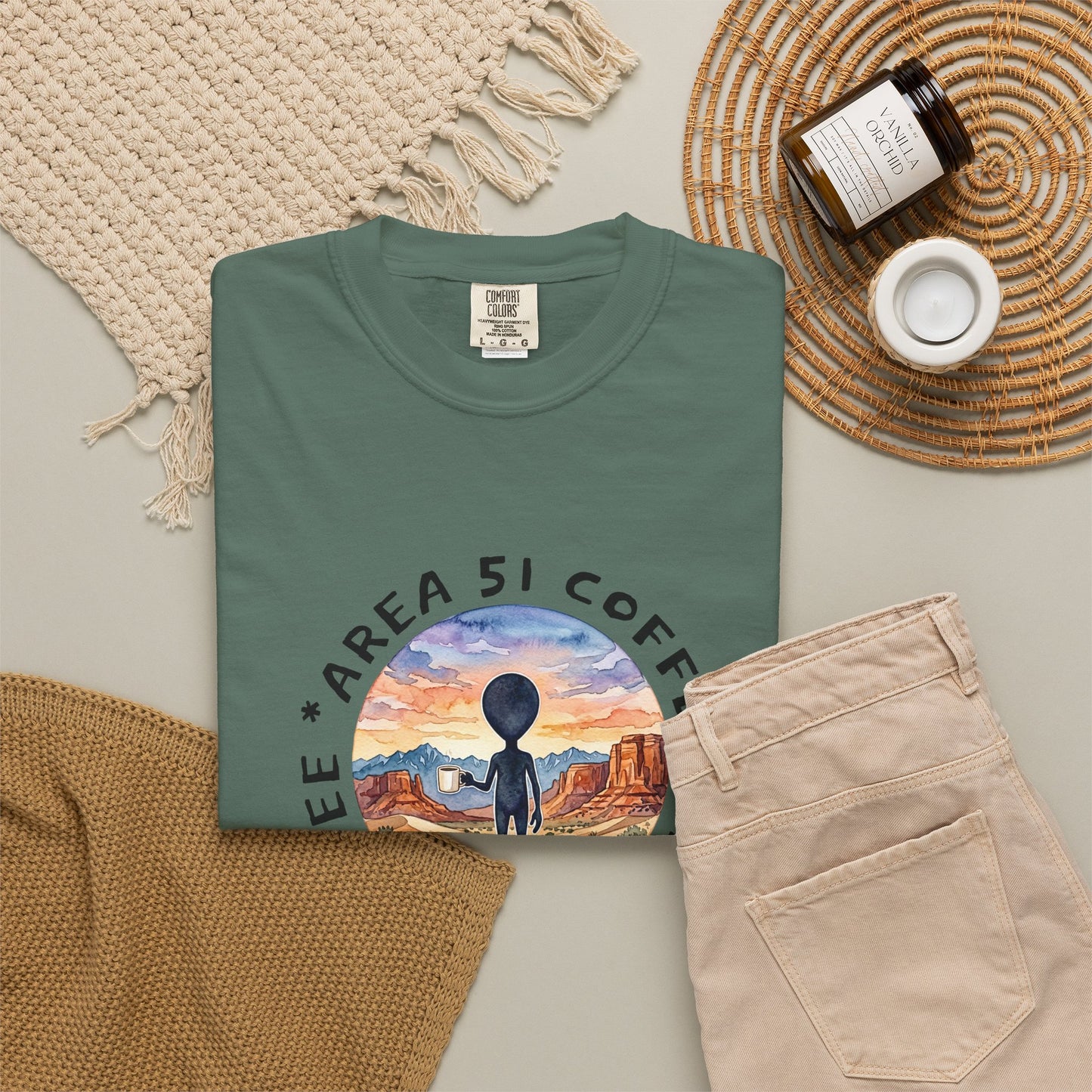 Area 51 Coffee Alien Graphic T-Shirt