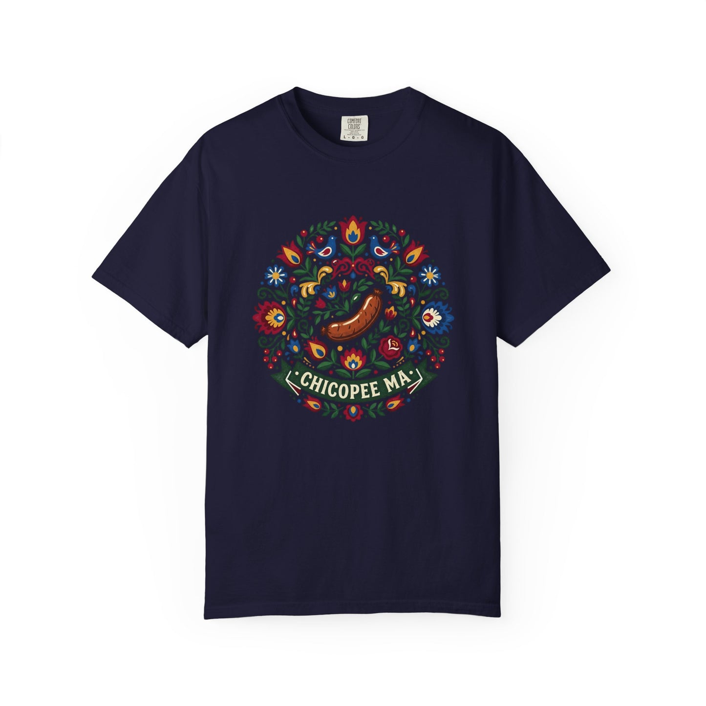 Small Town USA Chicopee MA Folk Art Polish Sausage T-Shirt