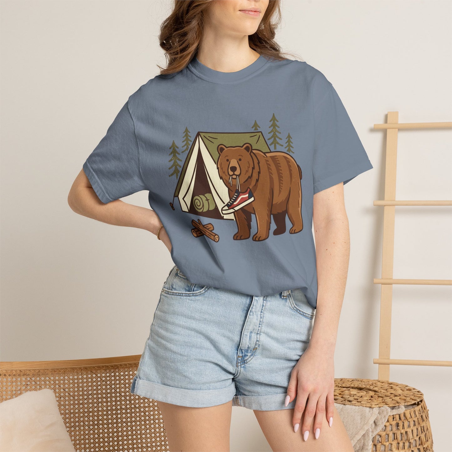 Camping Bear T-Shirt – Cute Bear with Tent Camping Graphic Tee