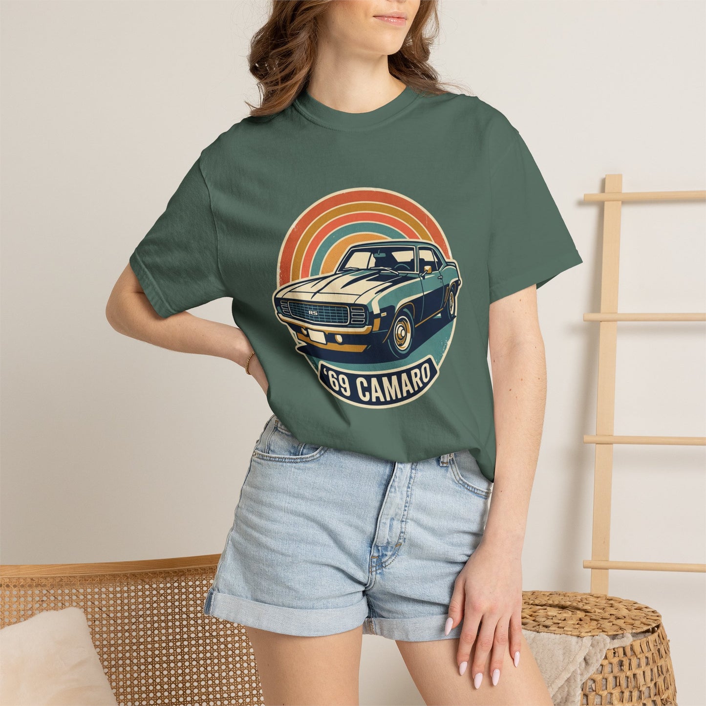'69 Camaro Retro Muscle Car T-Shirt — Vintage Sunset Classic Car Tee