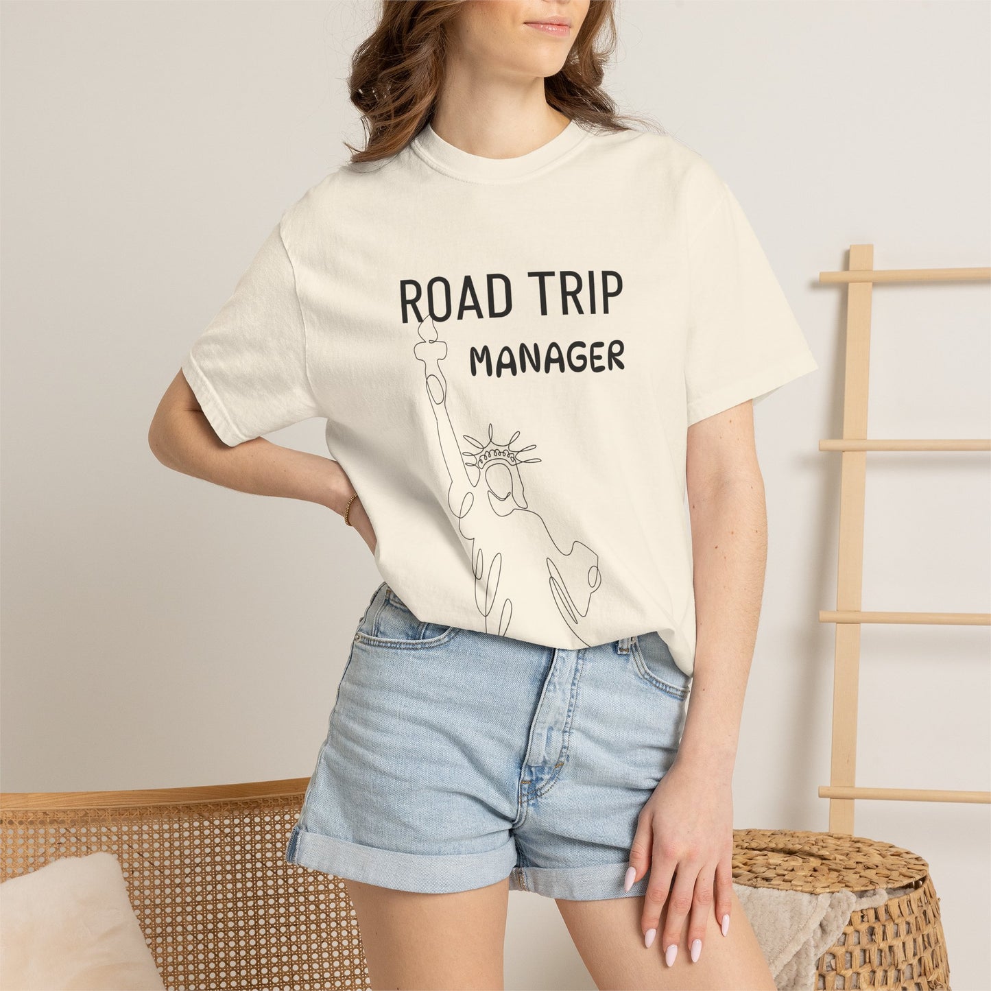 Road Trip Manager T-Shirt — Funny Travel Tee with Retro Line Art