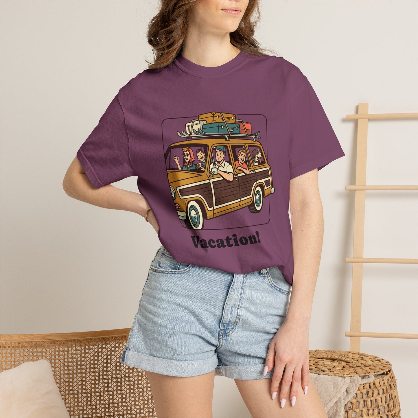 Vacation! Vintage Woodie Road Trip T-Shirt