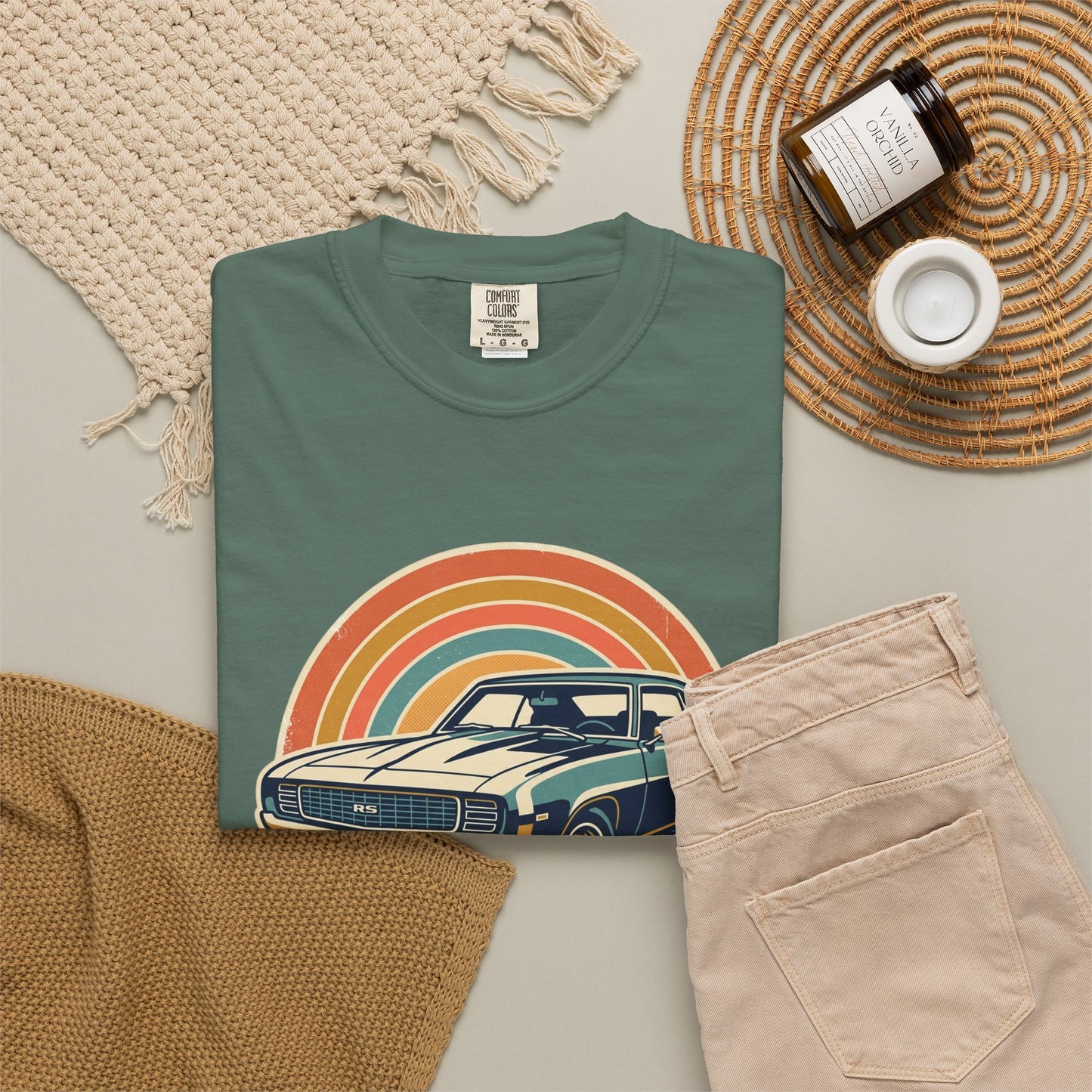 '69 Camaro Retro Muscle Car T-Shirt — Vintage Sunset Classic Car Tee