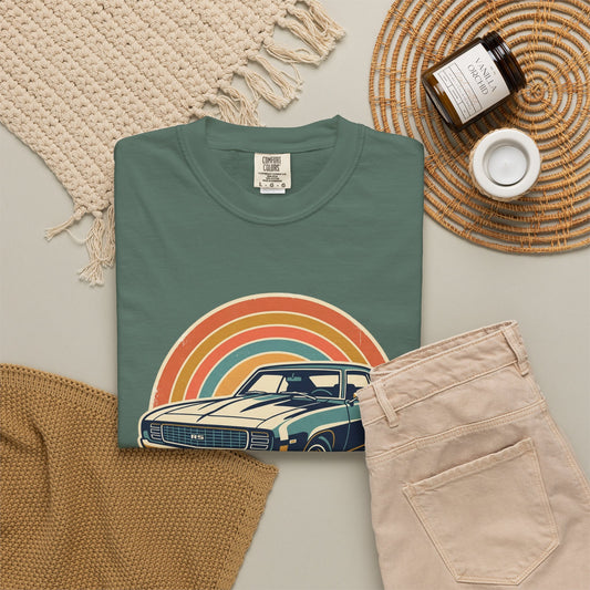 '69 Camaro Retro Muscle Car T-Shirt — Vintage Sunset Classic Car Tee