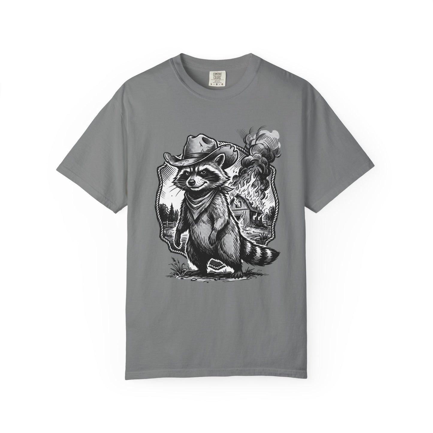 Raccoon Cowboy T‑Shirt — Vintage Western Forest Graphic Tee
