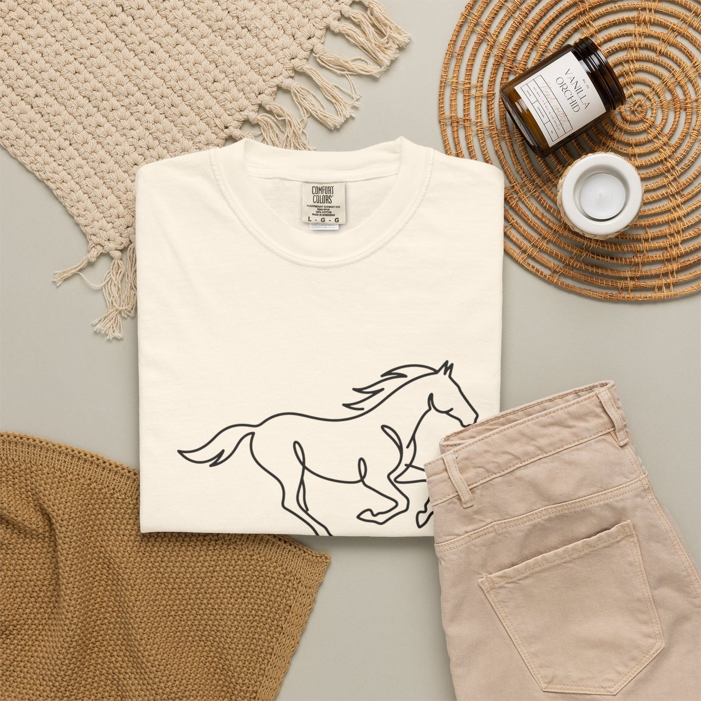 Running Horse Outline T-Shirt