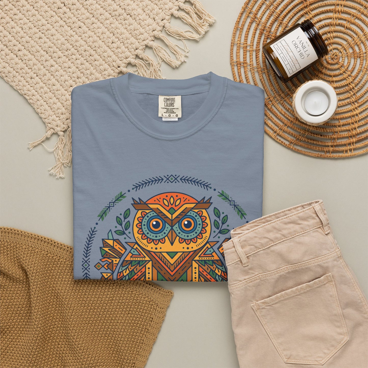 Boho Tribal Owl T-Shirt — Geometric Owl Graphic Tee
