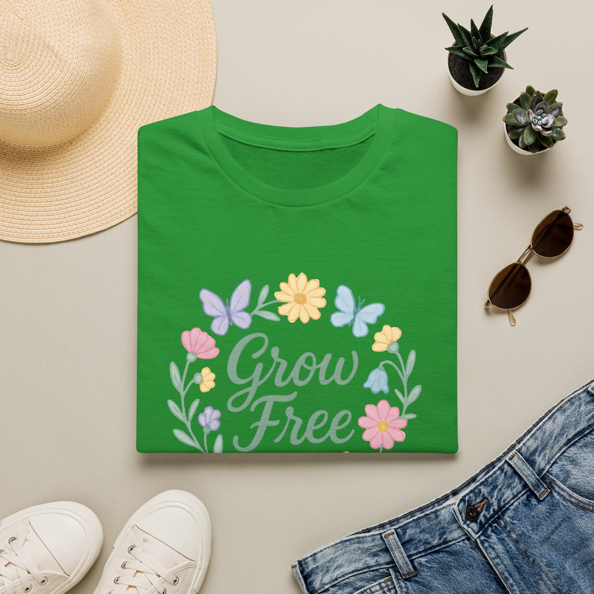 Grow Free Floral Wreath T-Shirt