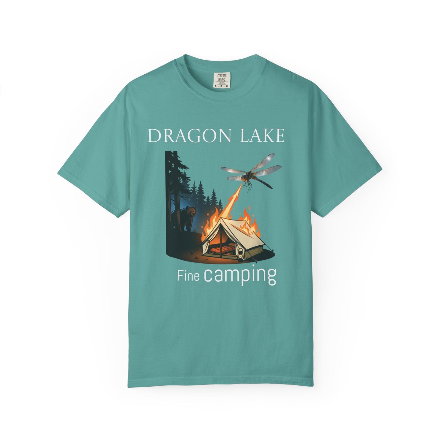 T-Shirt — 'Dragon Lake Fine Camping' Vintage Campfire Graphic Tee