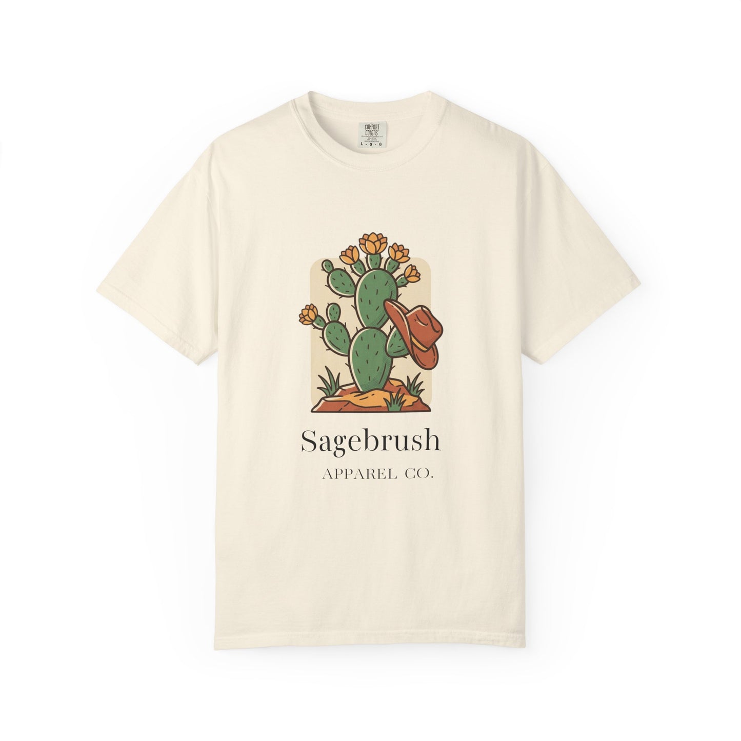 Sagebrush Cactus Graphic T-Shirt — Desert Floral & Cowboy Hat Tee