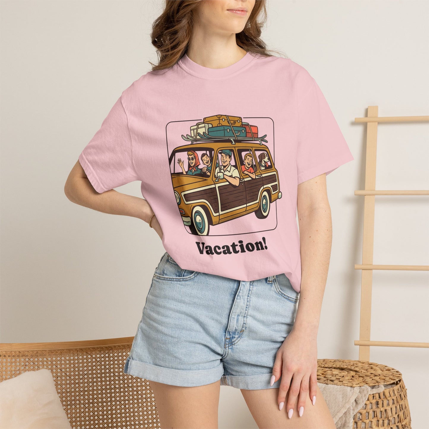 Vacation! Vintage Woodie Road Trip T-Shirt