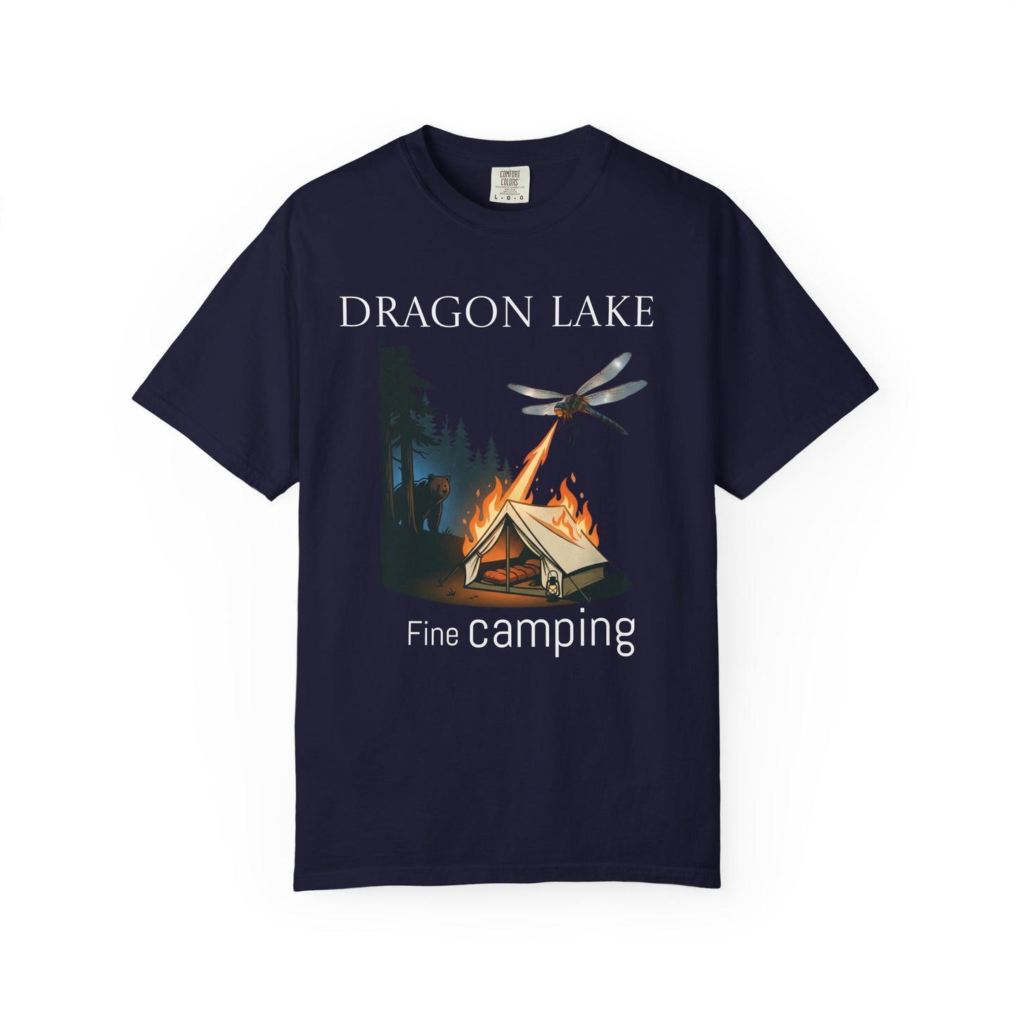 T-Shirt — 'Dragon Lake Fine Camping' Vintage Campfire Graphic Tee