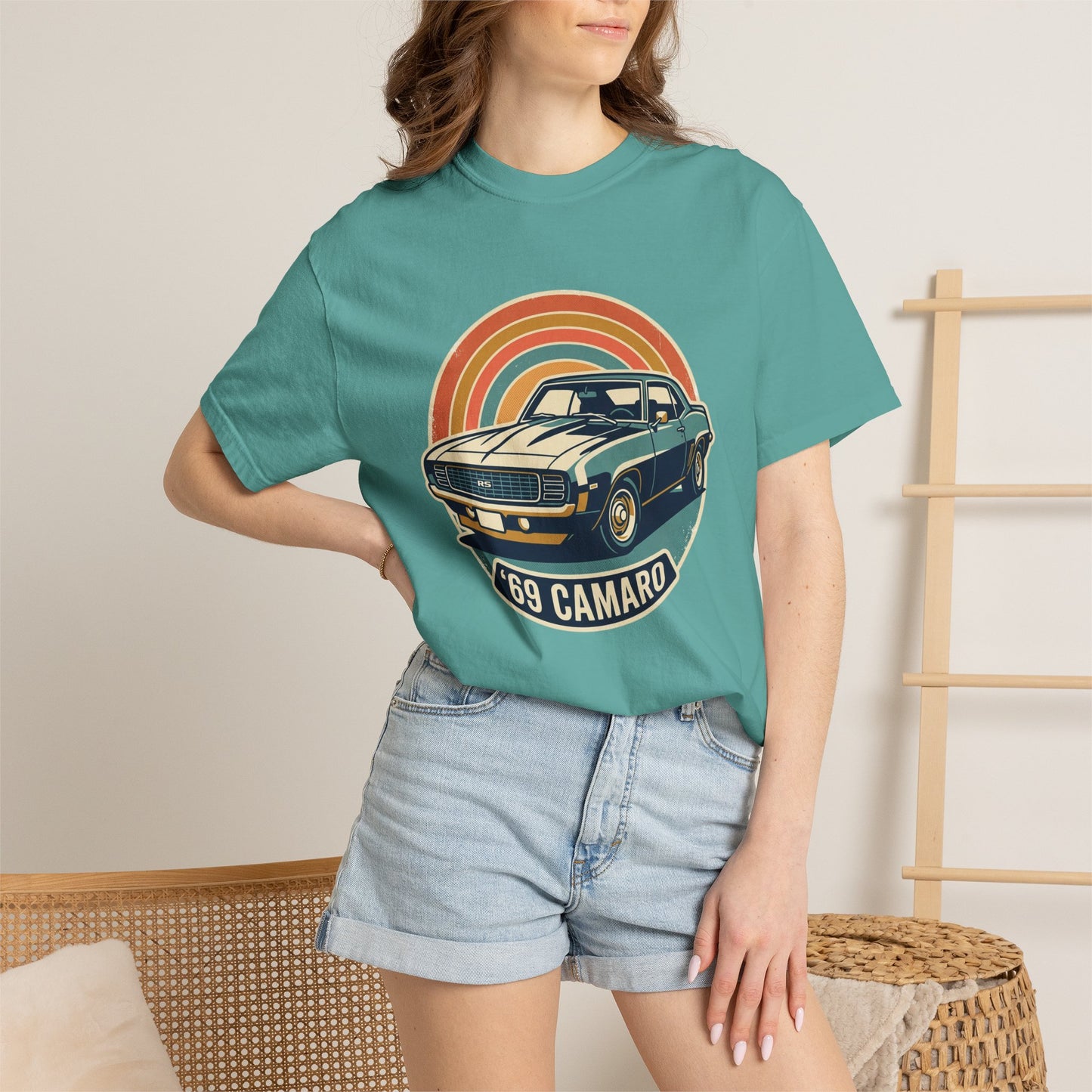 '69 Camaro Retro Muscle Car T-Shirt — Vintage Sunset Classic Car Tee