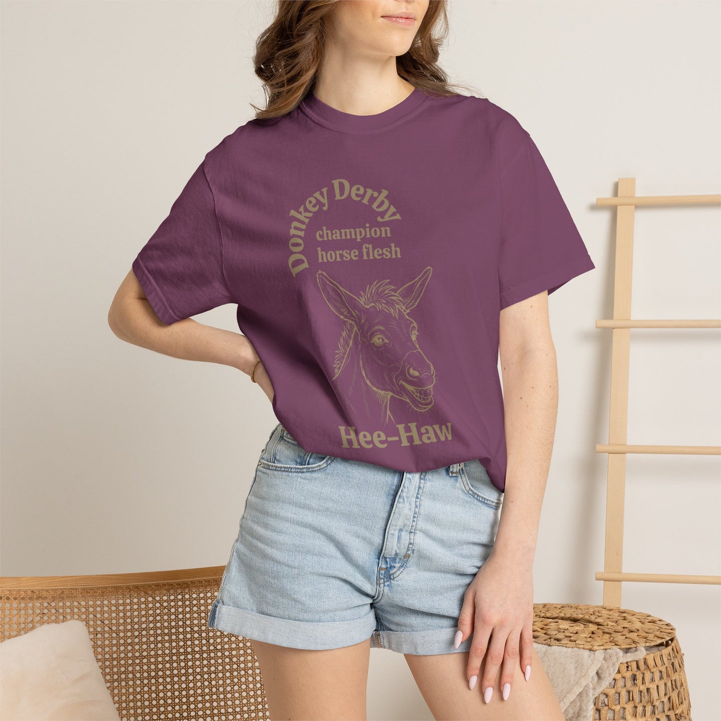 Donkey Derby Hee-Haw Graphic T-Shirt — Vintage Farm Animal Tee