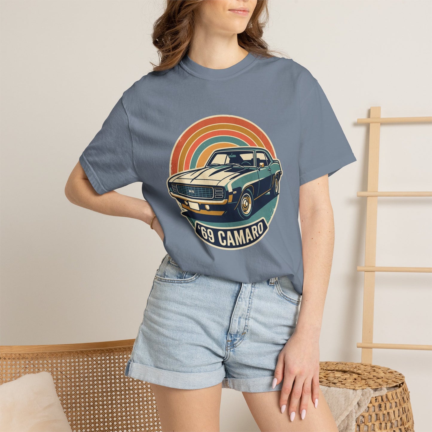 '69 Camaro Retro Muscle Car T-Shirt — Vintage Sunset Classic Car Tee