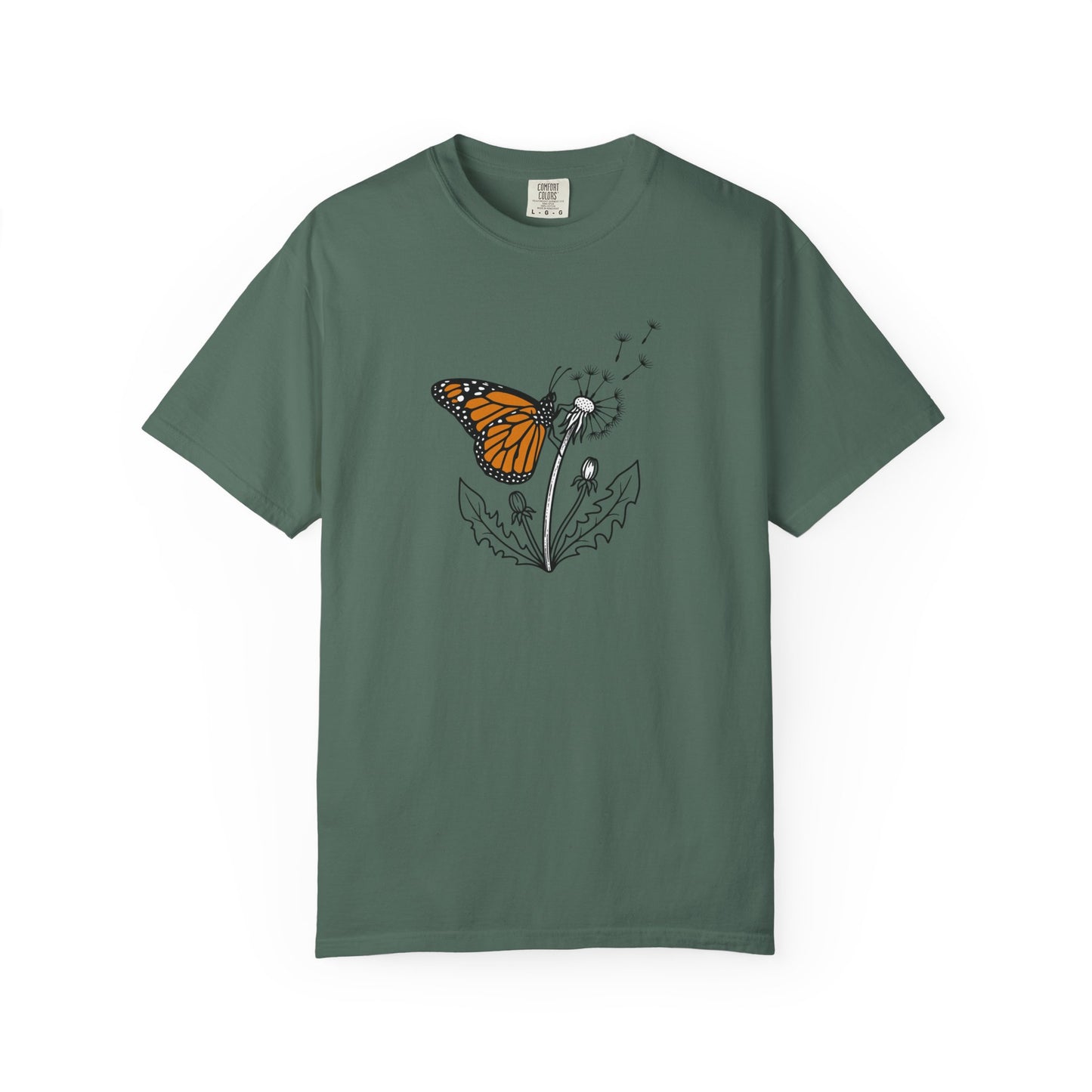Butterfly & Dandelion T-Shirt — Monarch Nature Graphic Tee