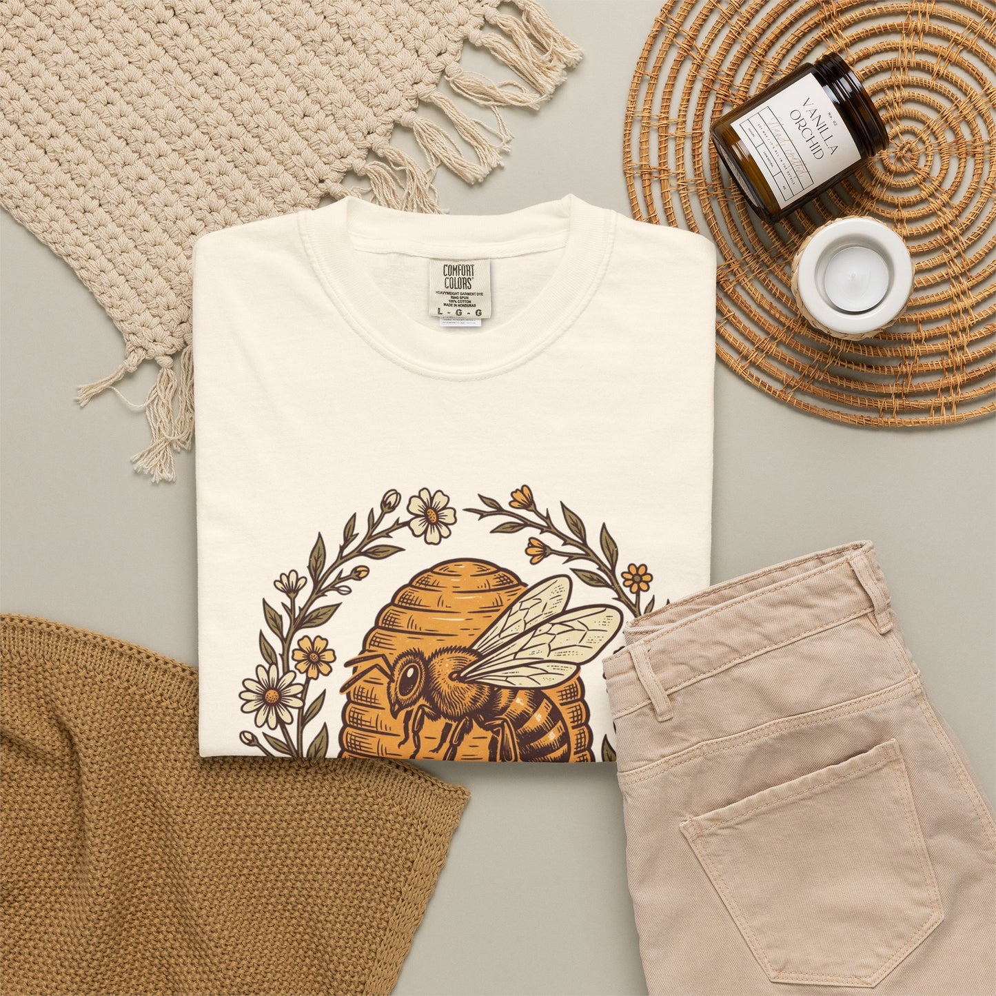 Beekeeper Graphic T-Shirt – 'Hivekeeper' Vintage Bee & Beehive Design