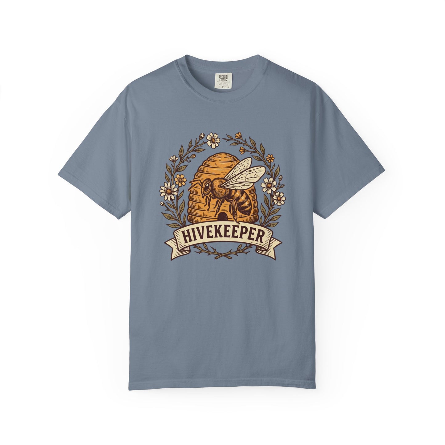 Beekeeper Graphic T-Shirt – 'Hivekeeper' Vintage Bee & Beehive Design