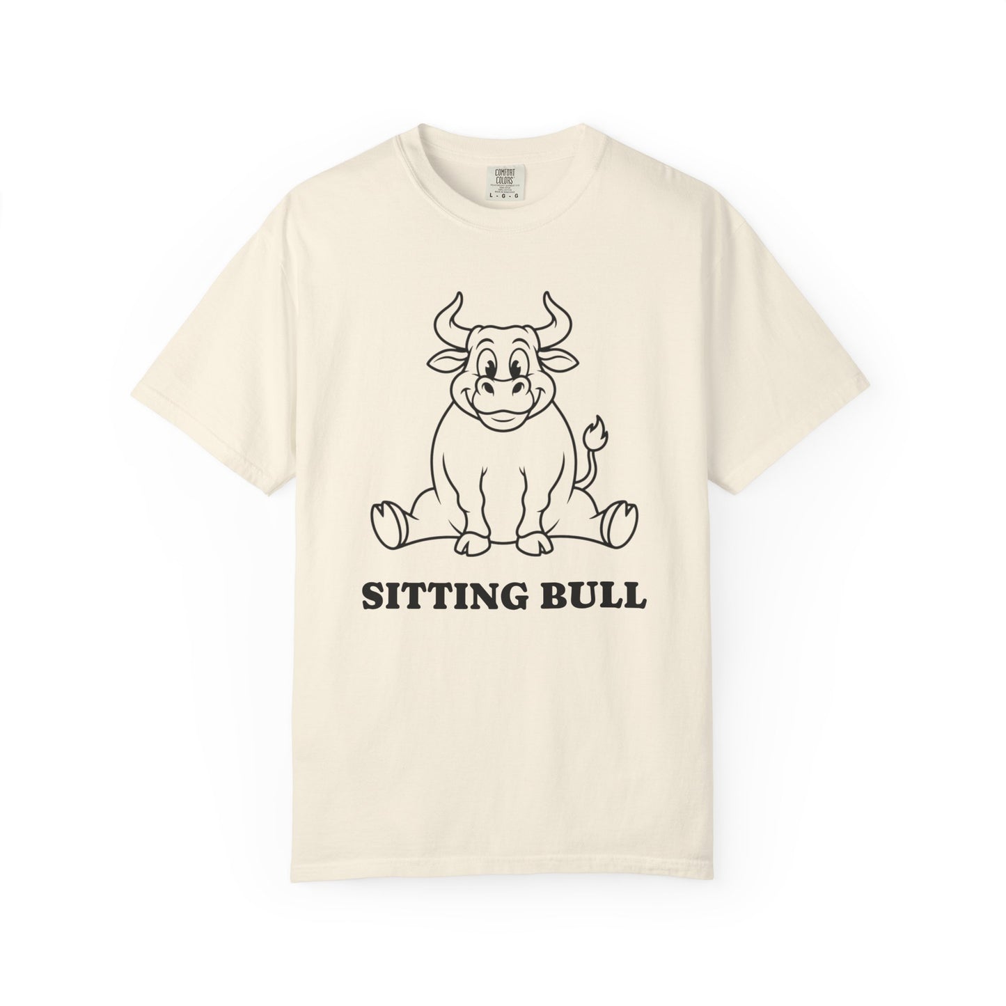 Sitting Bull Cute Cartoon Bull T‑Shirt — Playful Farm Animal Graphic Tee