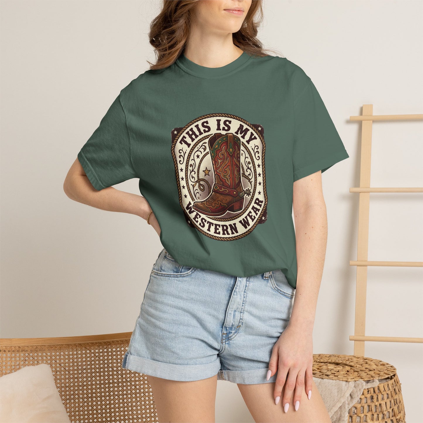 Western Boots Graphic T-Shirt — "This Is My Western Wear" Cowboy Tee