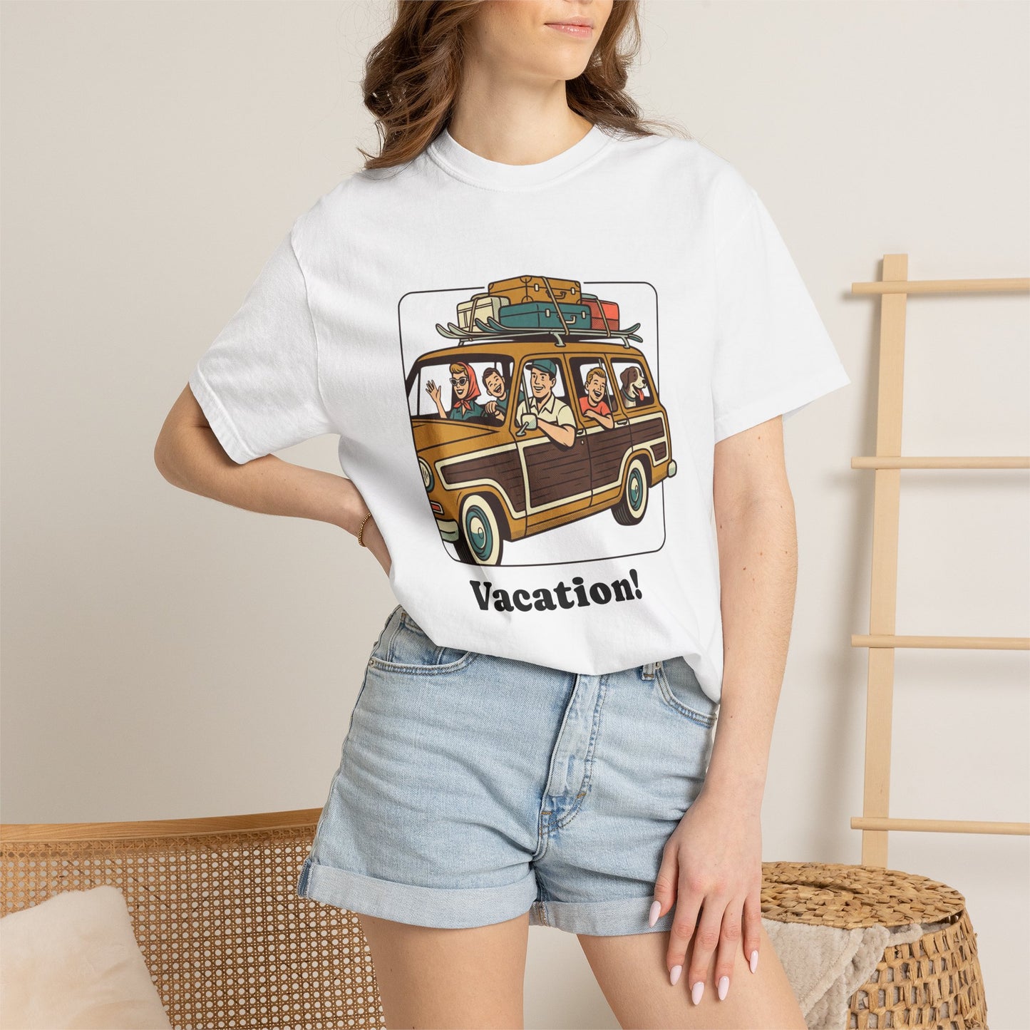 Vacation! Vintage Woodie Road Trip T-Shirt