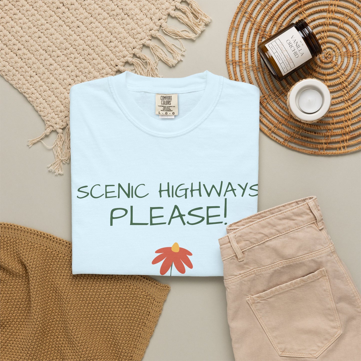 Scenic Highways Please! T-Shirt — Floral Travel Roadtrip Tee or