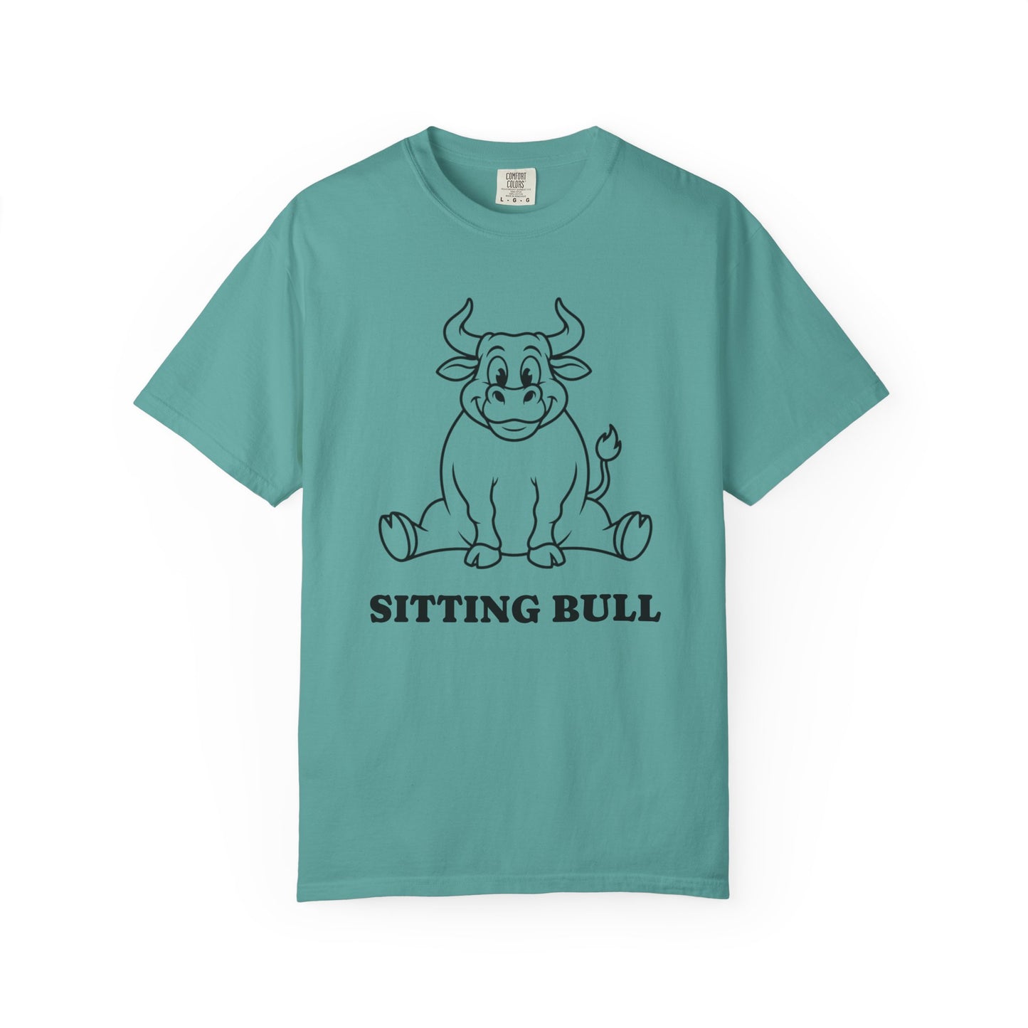 Sitting Bull Cute Cartoon Bull T‑Shirt — Playful Farm Animal Graphic Tee