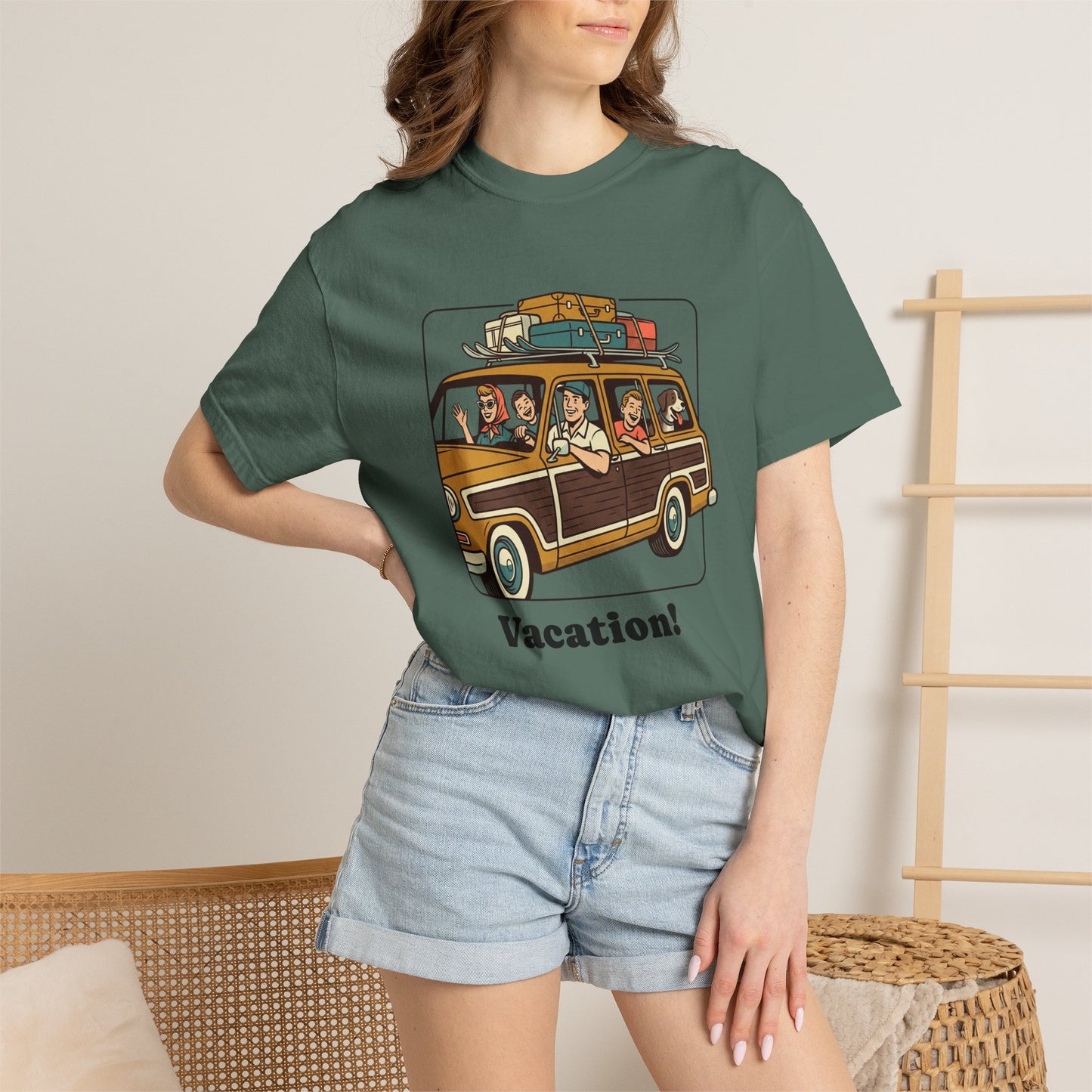 Vacation! Vintage Woodie Road Trip T-Shirt