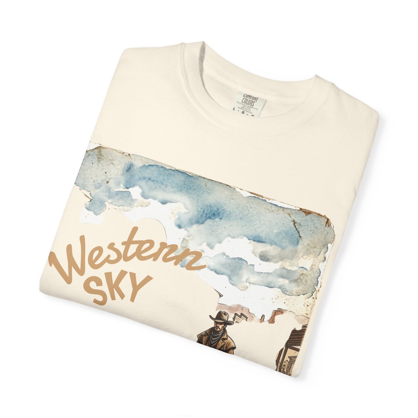 Western Sky Coffee T-Shirt — Vintage Cowboy Coffee Graphic Tee