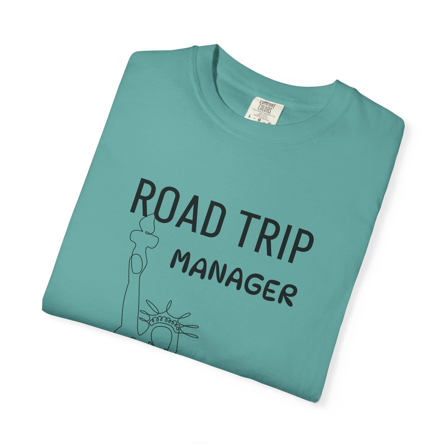 Road Trip Manager T-Shirt — Funny Travel Tee with Retro Line Art