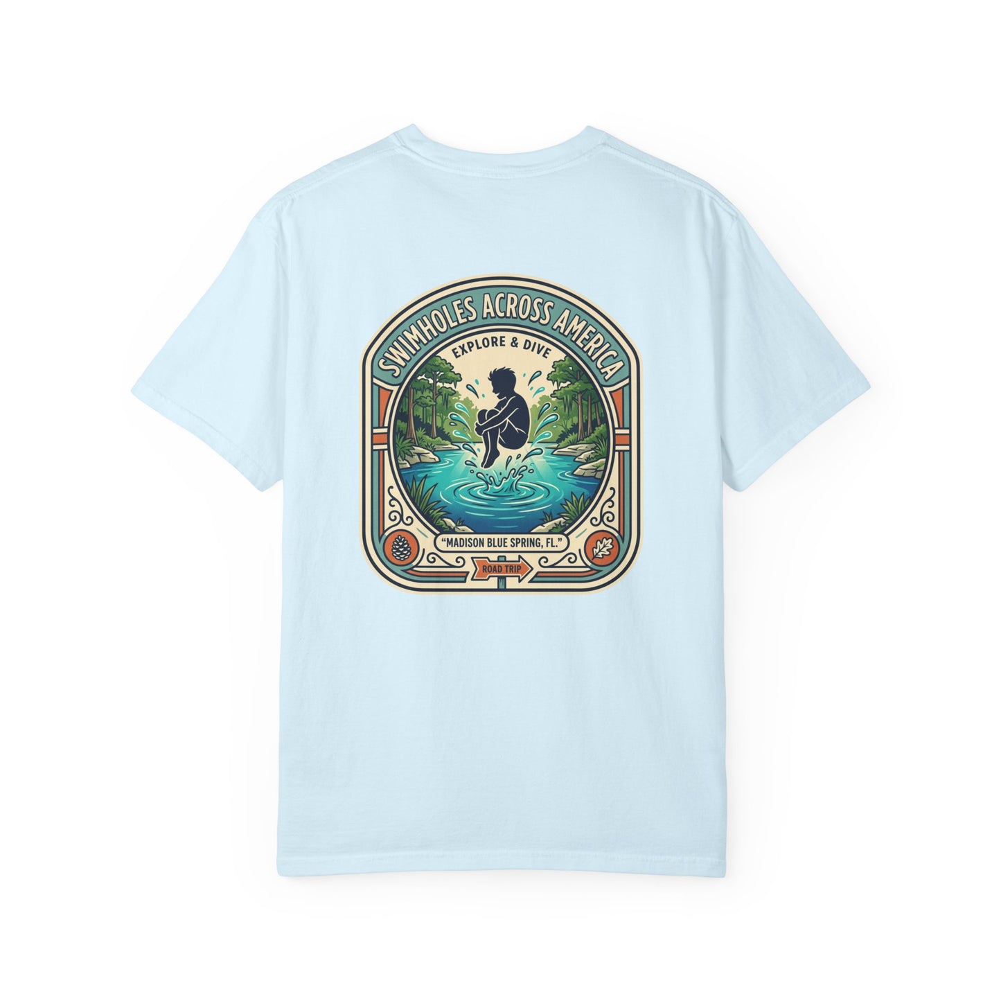 Explore & Dive T-Shirt — 'Swimmules Across America' Retro Swim Graphic Tee