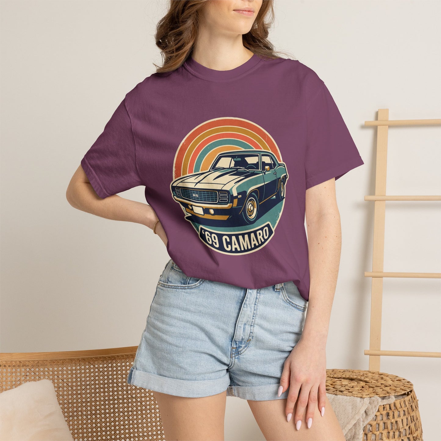 '69 Camaro Retro Muscle Car T-Shirt — Vintage Sunset Classic Car Tee