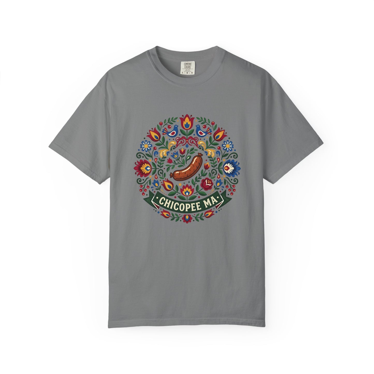 Small Town USA Chicopee MA Folk Art Polish Sausage T-Shirt