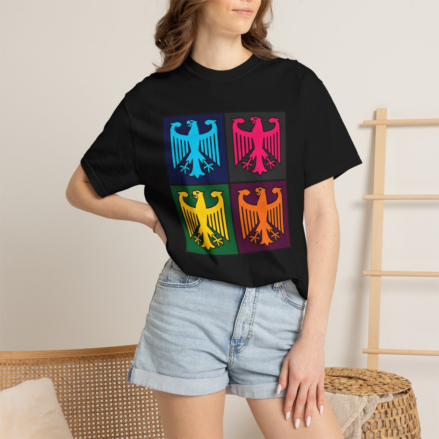 Pop Art Eagle T-Shirt — Colorful Quad Eagle Tee