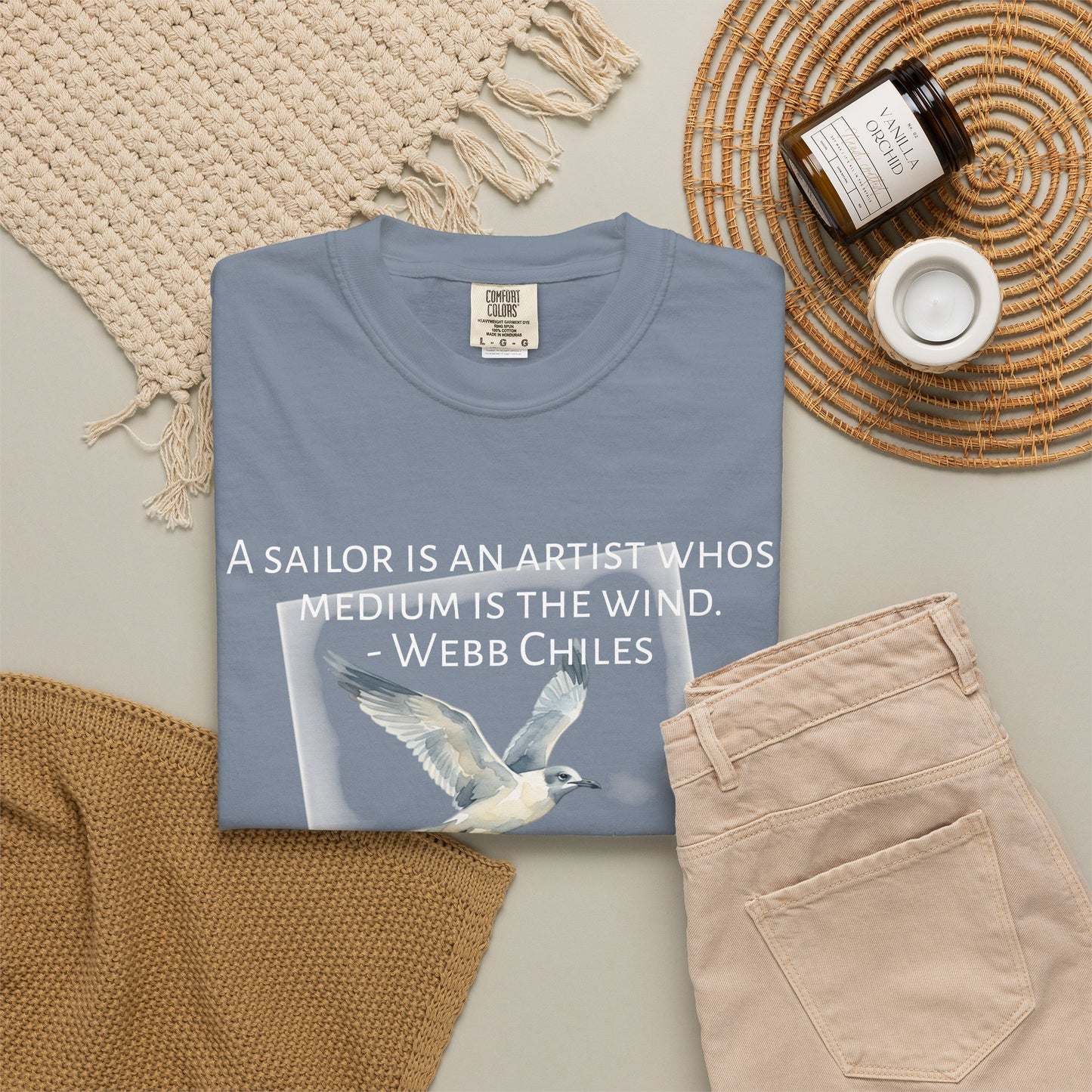 Sailor Quote T-Shirt — "A Sailor Is An Artist" Seagull Graphic Tee