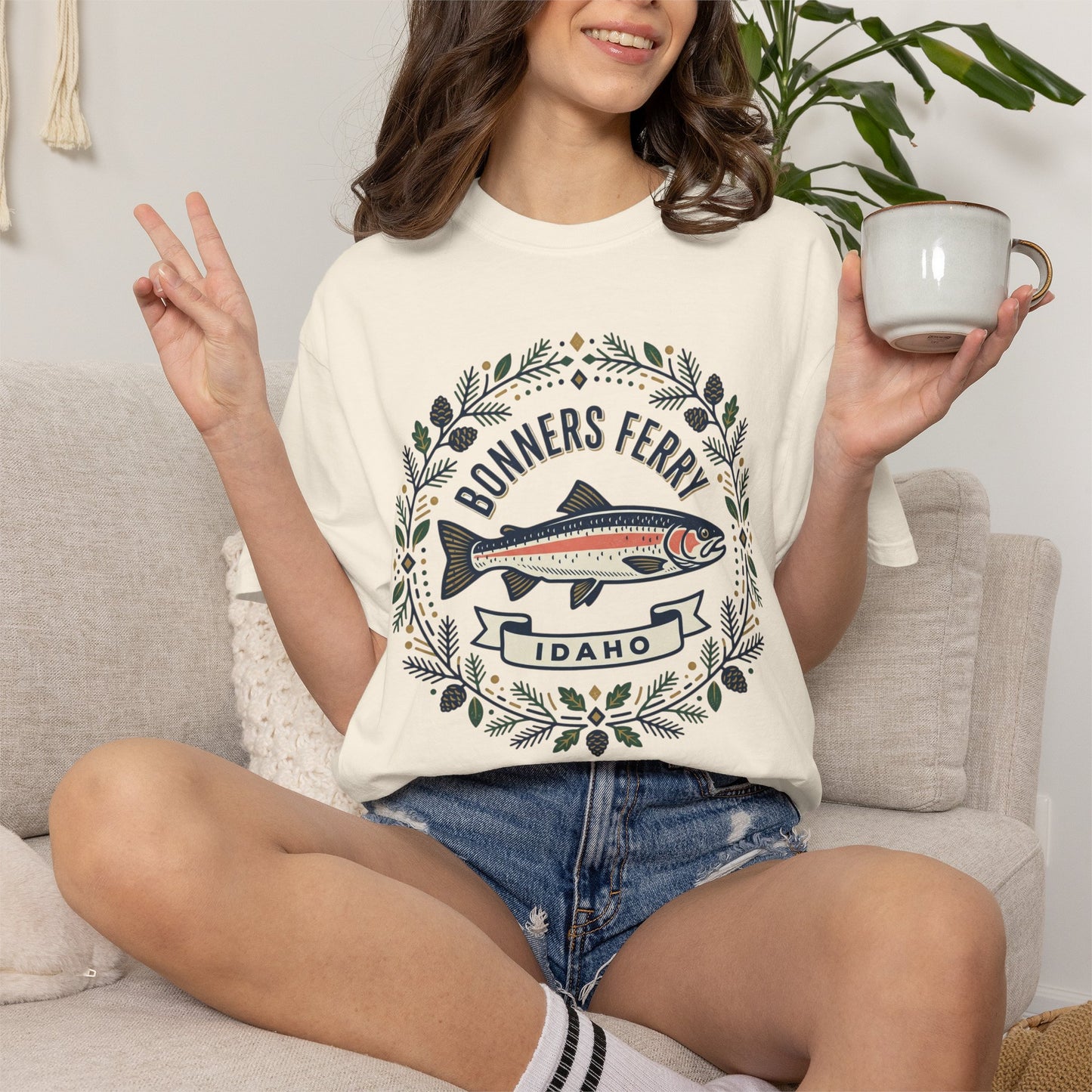 Idaho Bonners Ferry Trout T-Shirt — Vintage Fishing Graphic